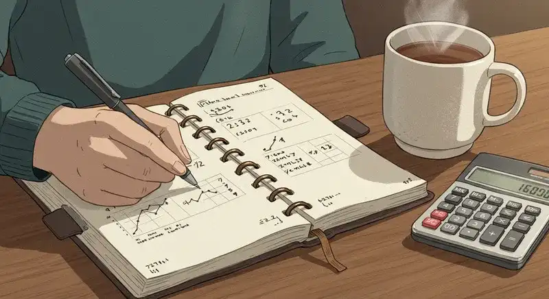 ガス代の平均をメモする様子